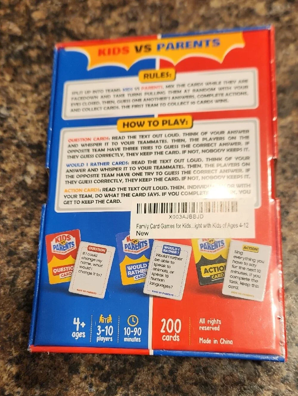 Kids vs Parents Family Game - Blue & Red